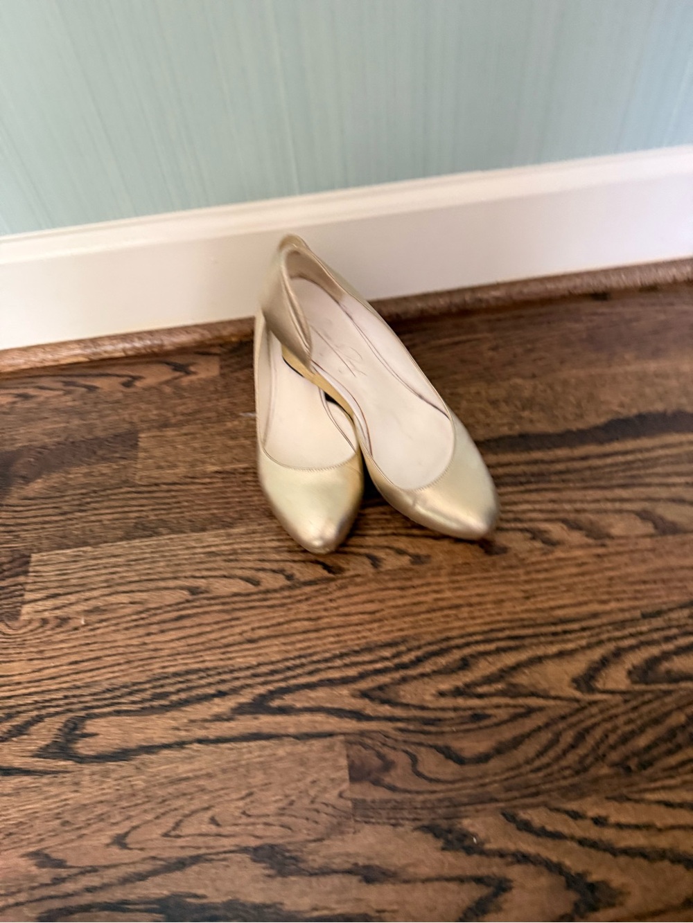 Shoes of Prey Metallic Gold Pointed Toe Flats